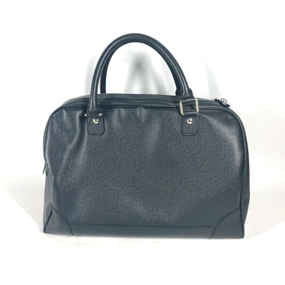 LOUIS VUITTON Taiga Stanislav Travel Bag Hand Bag Taiga Leather Black - Picture 2 of 16